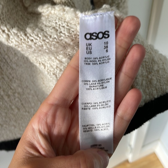 Cardigan contrast black and cream size 6 - Picture 5 of 6